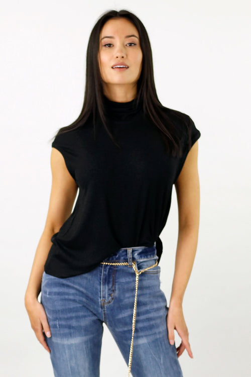 Black Shimmer Turtle Top - SALE