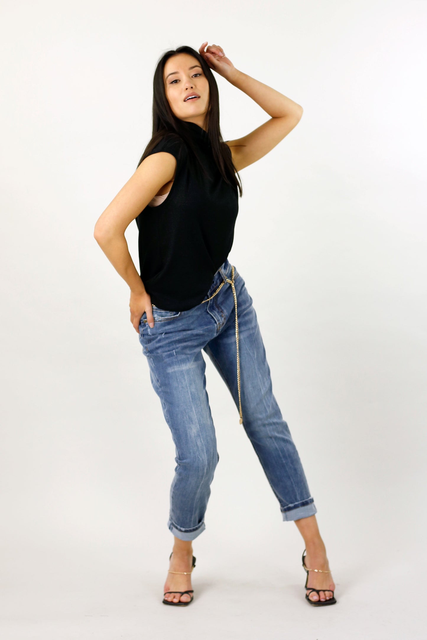 Black Shimmer Turtle Top - SALE