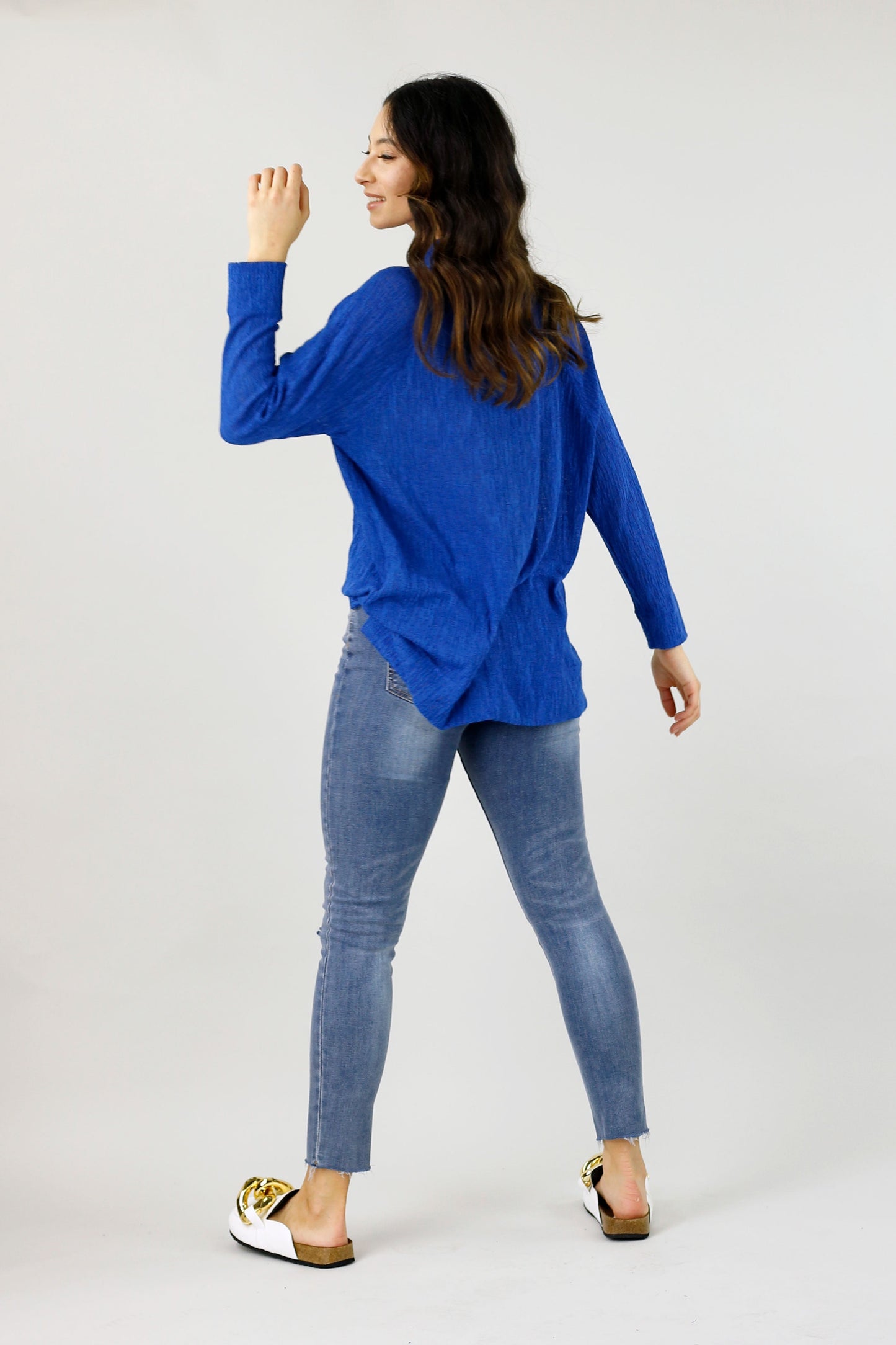 Blue Cable Raglan Tunic - FINAL SALE