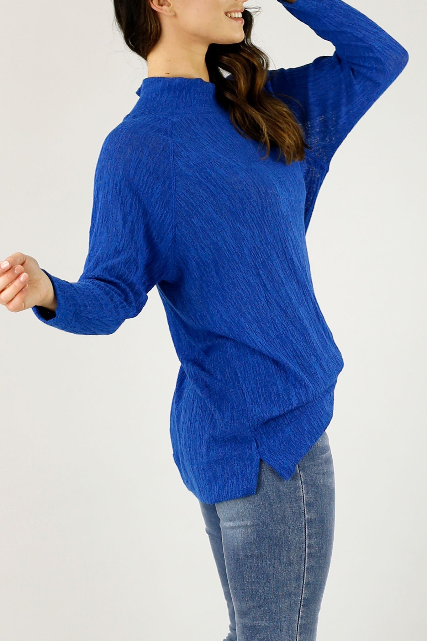 Blue Cable Raglan Tunic - FINAL SALE