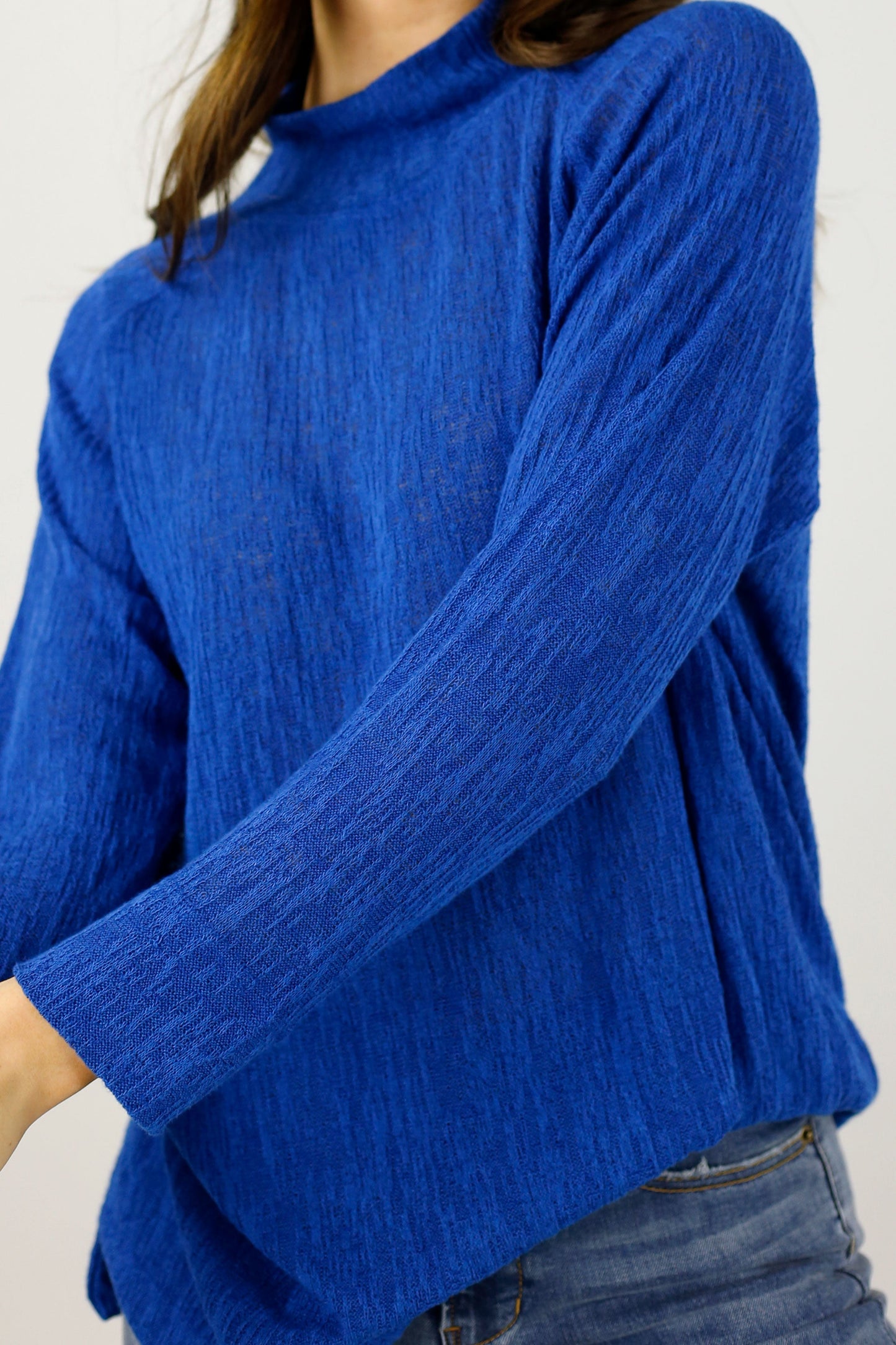 Blue Cable Raglan Tunic - FINAL SALE