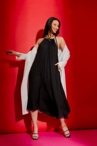 Black Drawstring Bella Dress