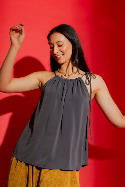 Charcoal Drawstring Cami