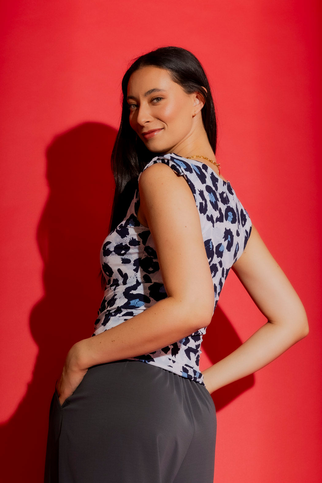 Blue Leopard Jersey Lust Cami Blue Leopard