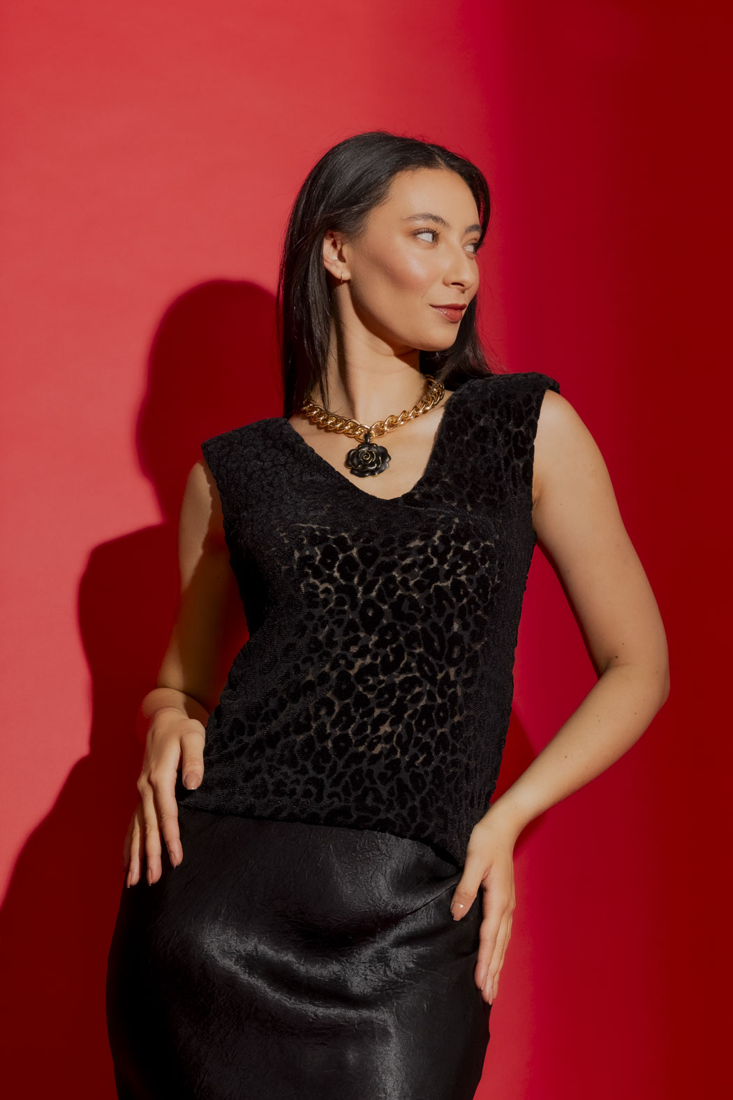 Black Animal Mesh Lust Cami Black Animal