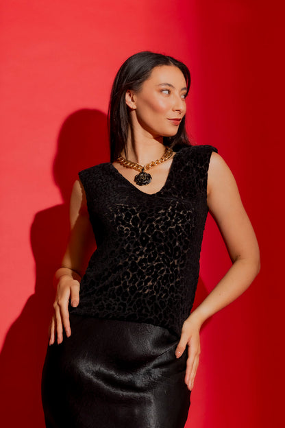 Black Animal Mesh Lust Cami Black Animal