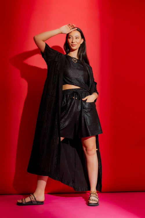 Black Sparkle Cargo Short