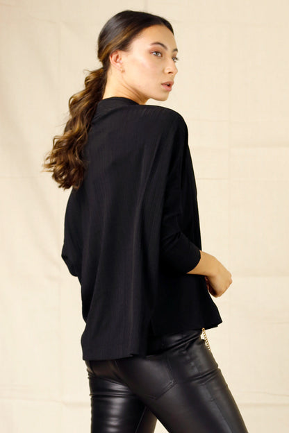Black Shan Rib Pullover - SALE