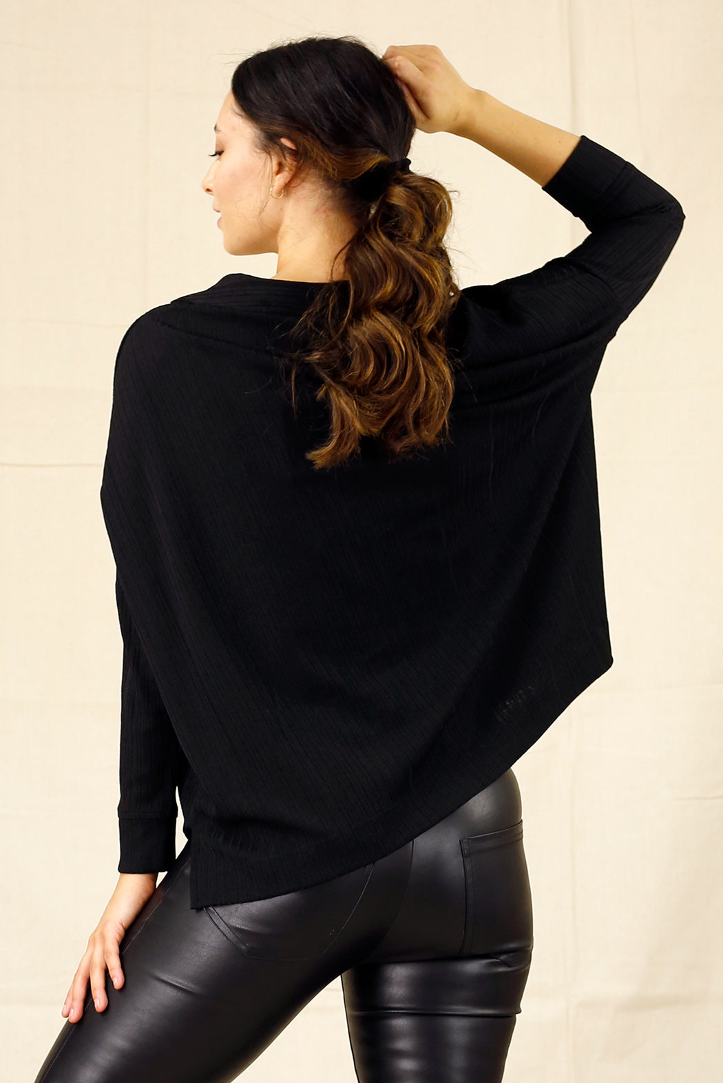 Black Shan Rib Pullover - SALE