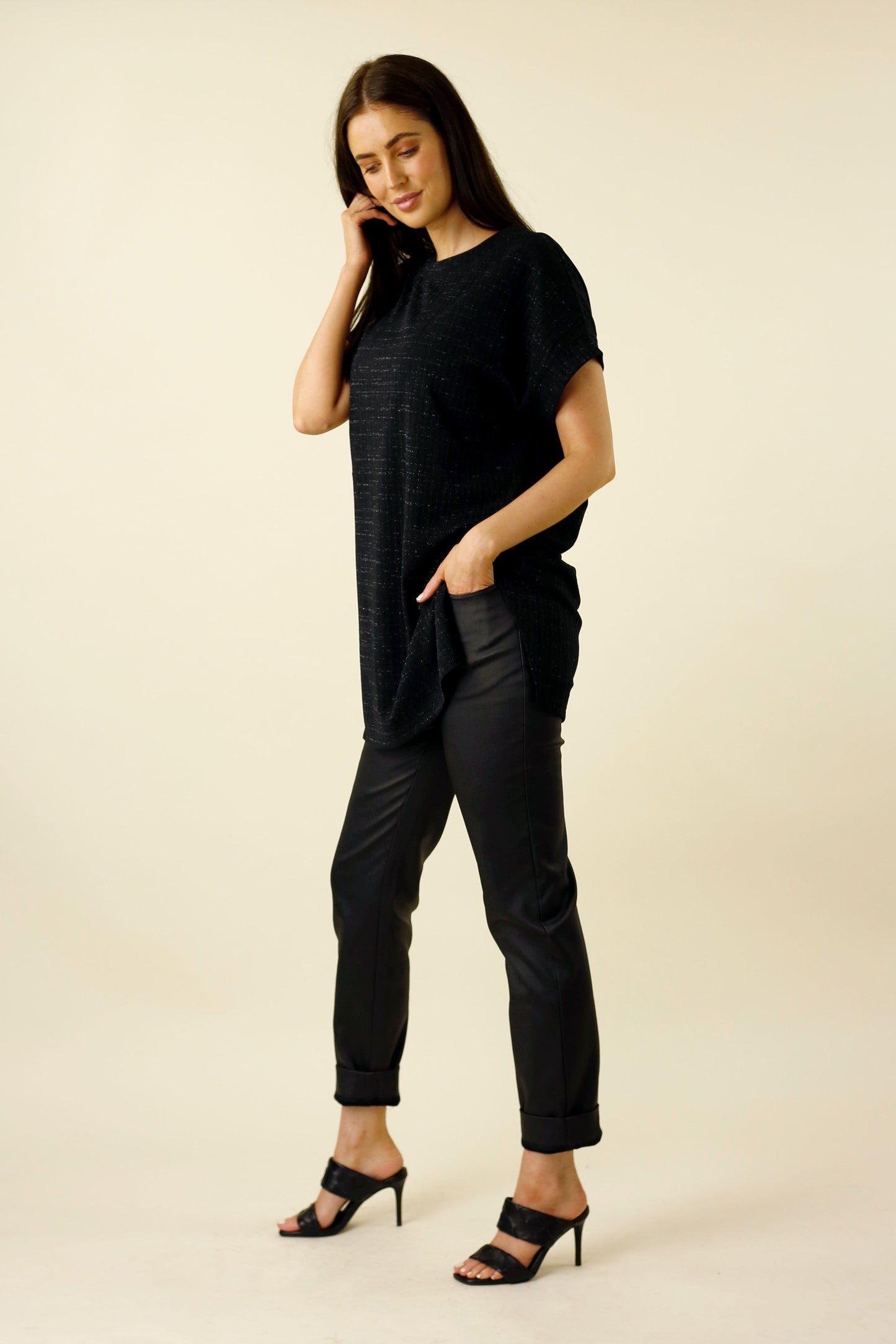 Black Lurex Twinkle Vest - SALE