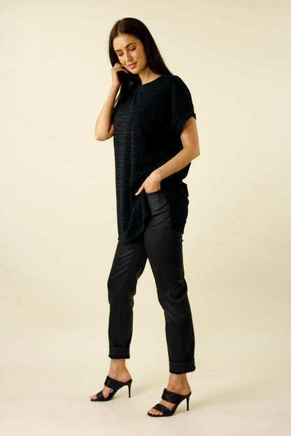 Black Lurex Twinkle Vest - SALE