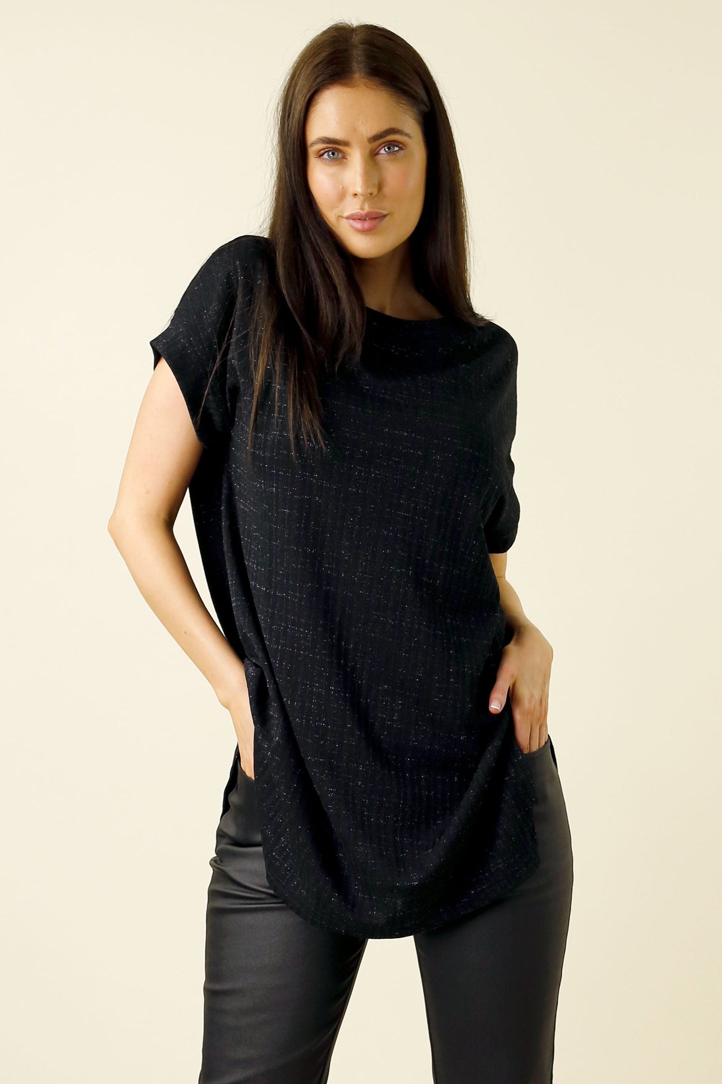 Black Lurex Twinkle Vest - SALE