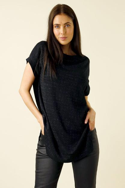 Black Lurex Twinkle Vest - SALE