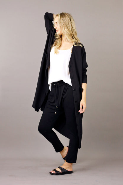 Black Nano Cotton Maxi Cardigan - SALE