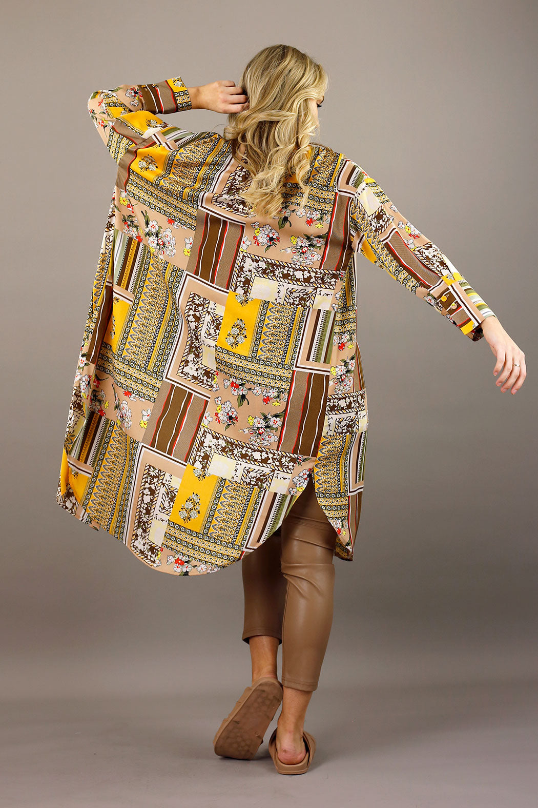 Beige Patchwork Nano Amber Shirt - SALE