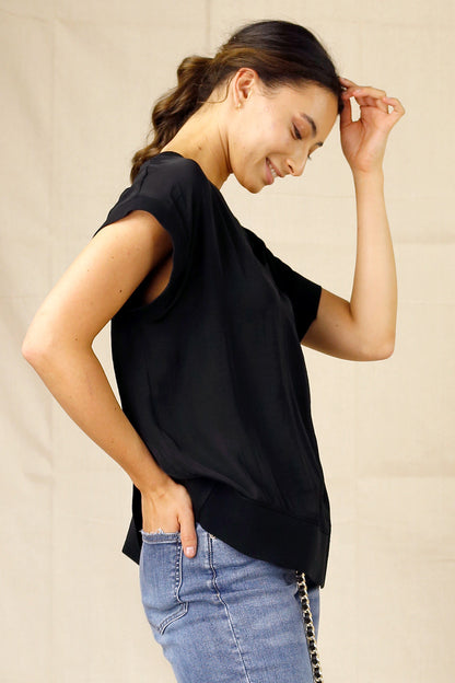 Black Silky T-Shirt - SALE