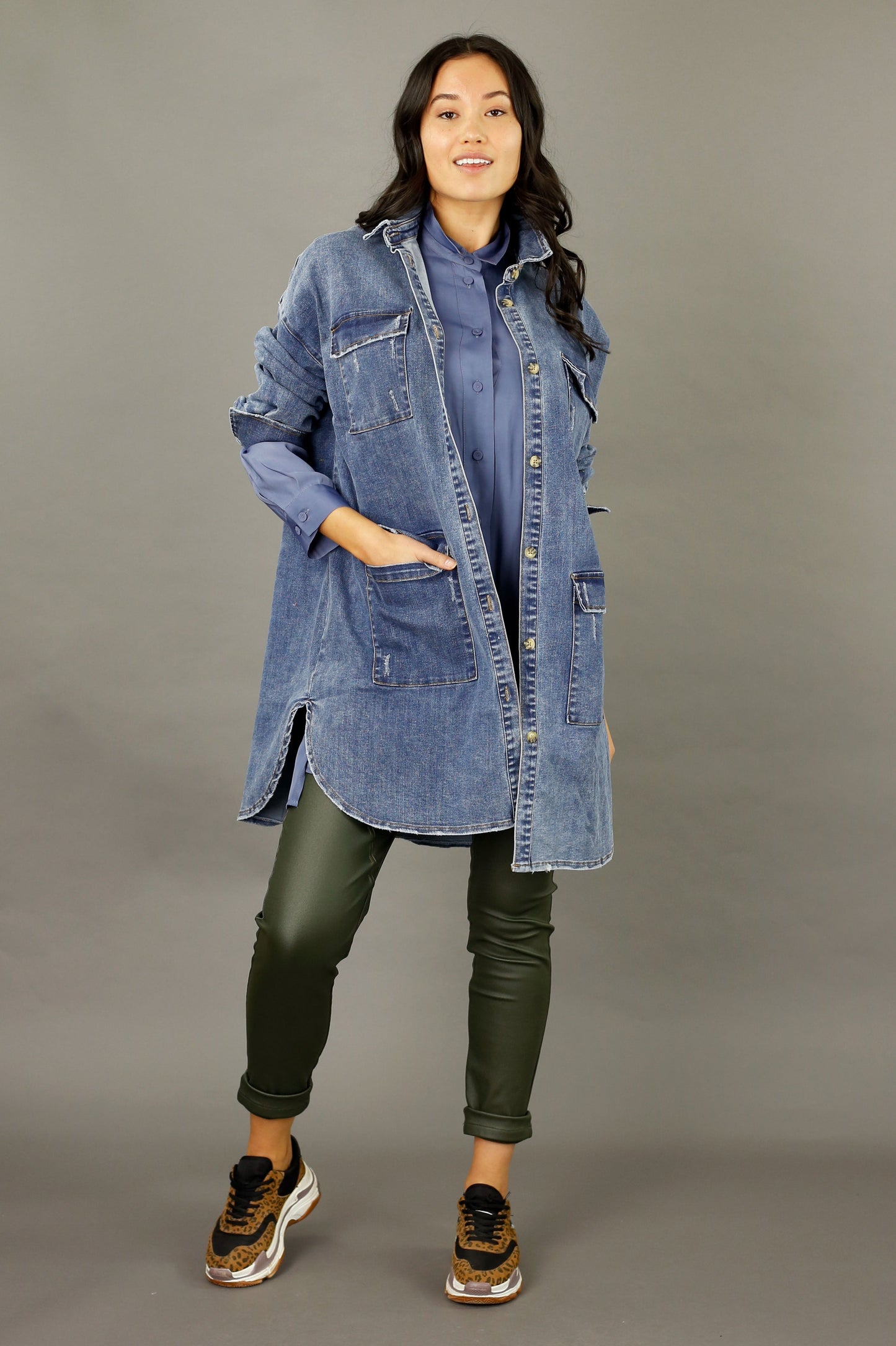 Chambray Denim Shacket - SALE