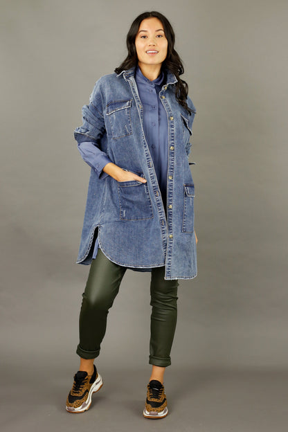 Chambray Denim Shacket - SALE
