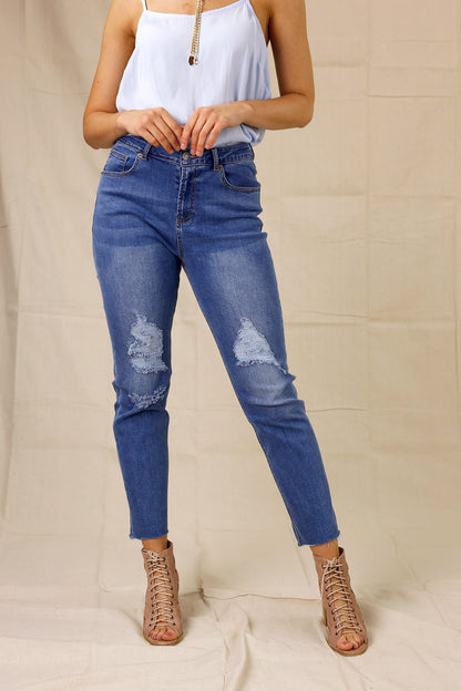 Chambray Harper Straight Jean - SALE