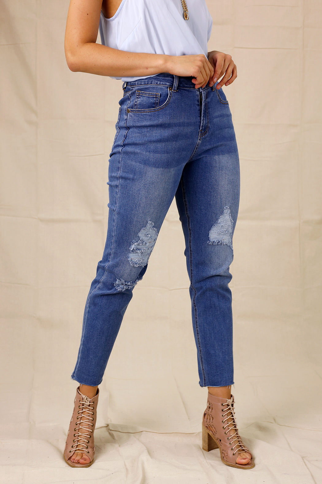 Chambray Harper Straight Jean - SALE