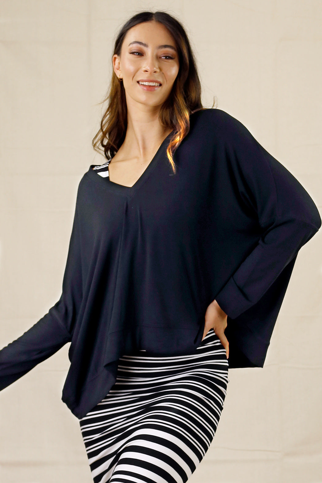 Black Bamboo V Top - SALE