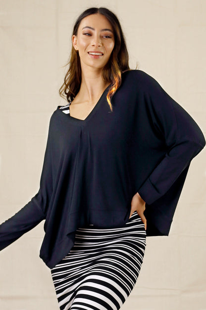 Black Bamboo V Top - SALE