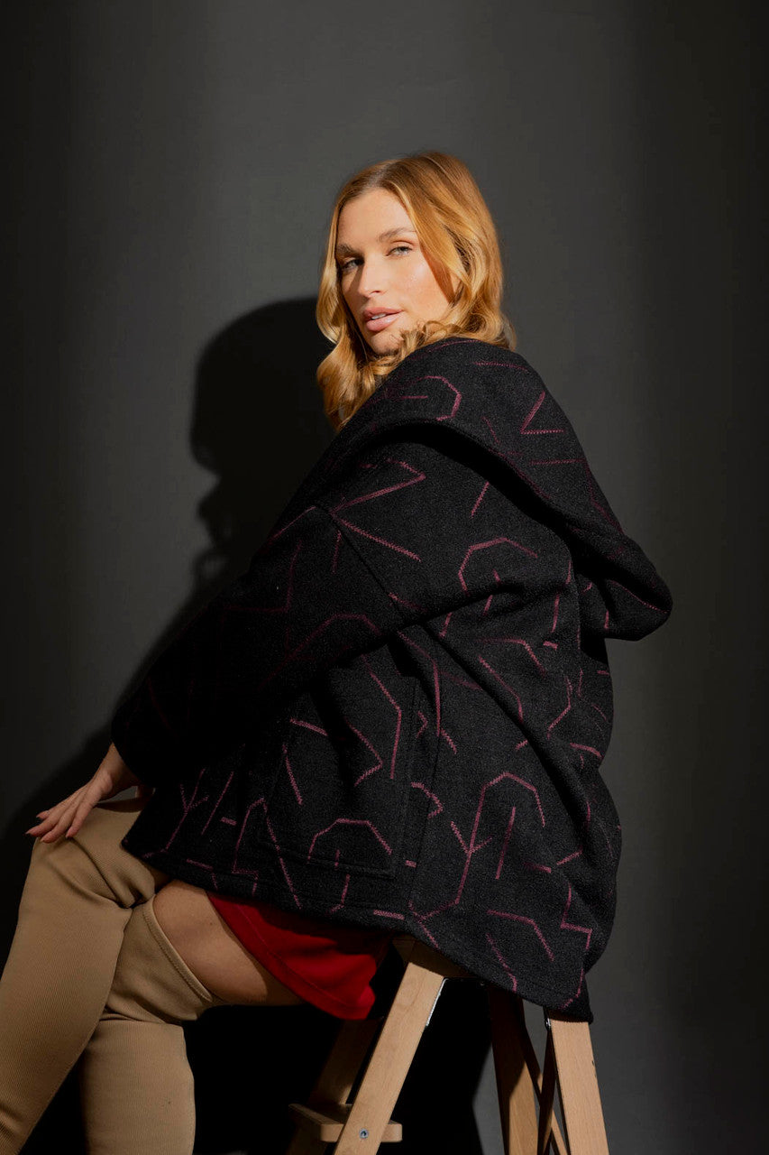 Black/Red Hooded Coat