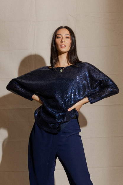 Blue Sequin Overtop
