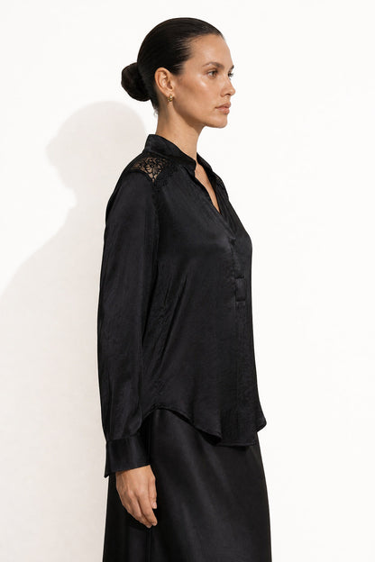 Black Glow Lace Blogger Shirt