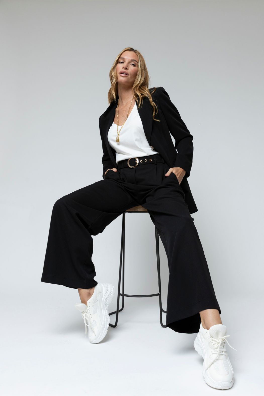 Black Cleo Twill Blazer - Sale