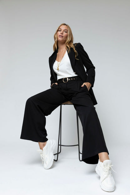 Black Cleo Twill Blazer - Sale