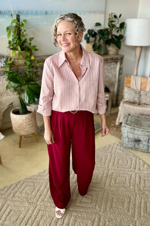 Burgundy Euro Cleo Pant