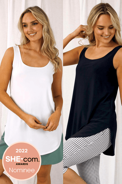 Black and Ivory Layering Cami 2 Pack - 80 cms