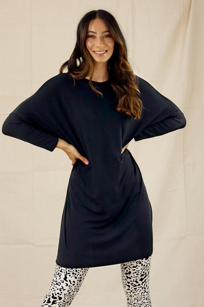 Black Bamboo Maxi Tunic - SALE