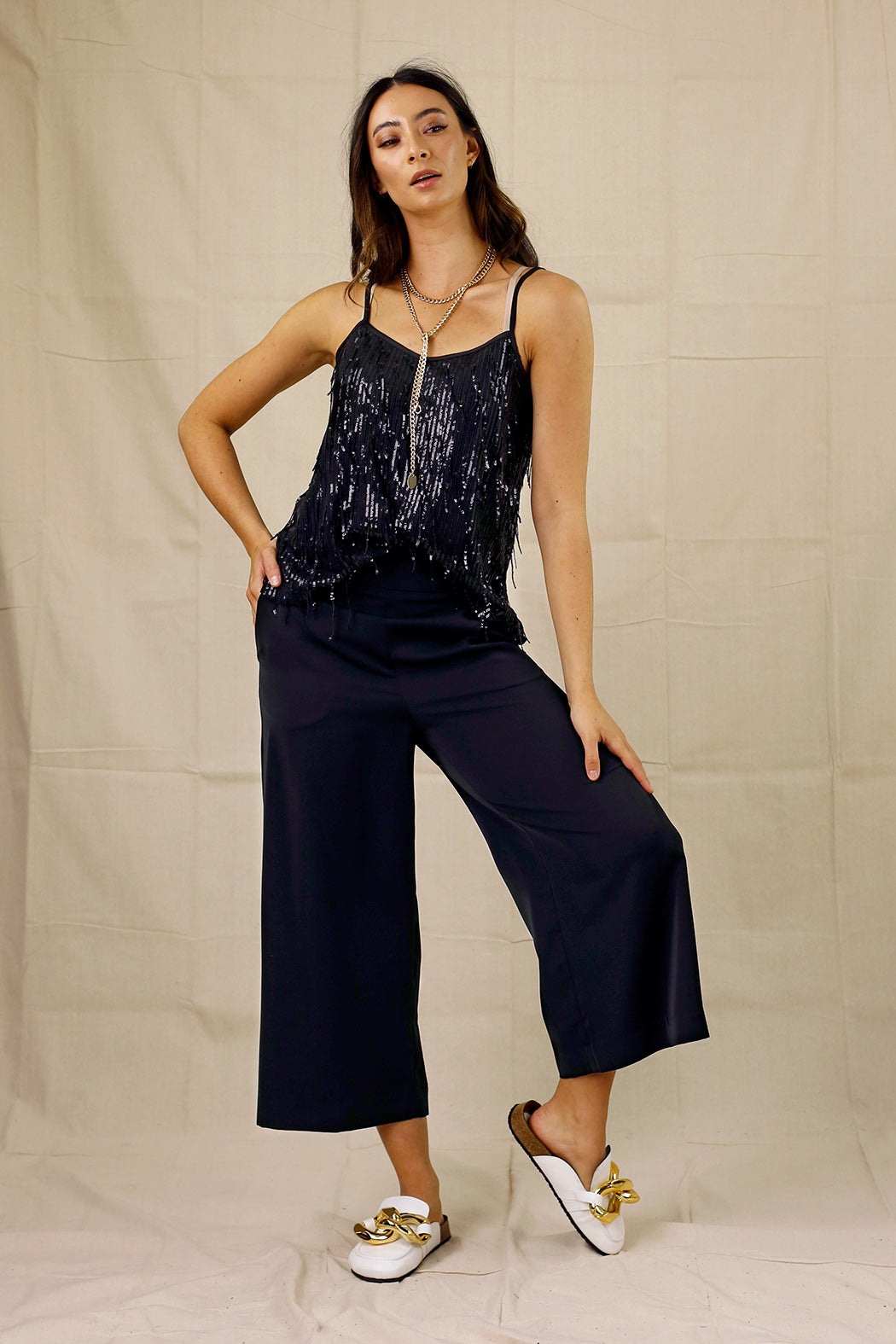 Black Soft Touch Crown Culotte - SALE