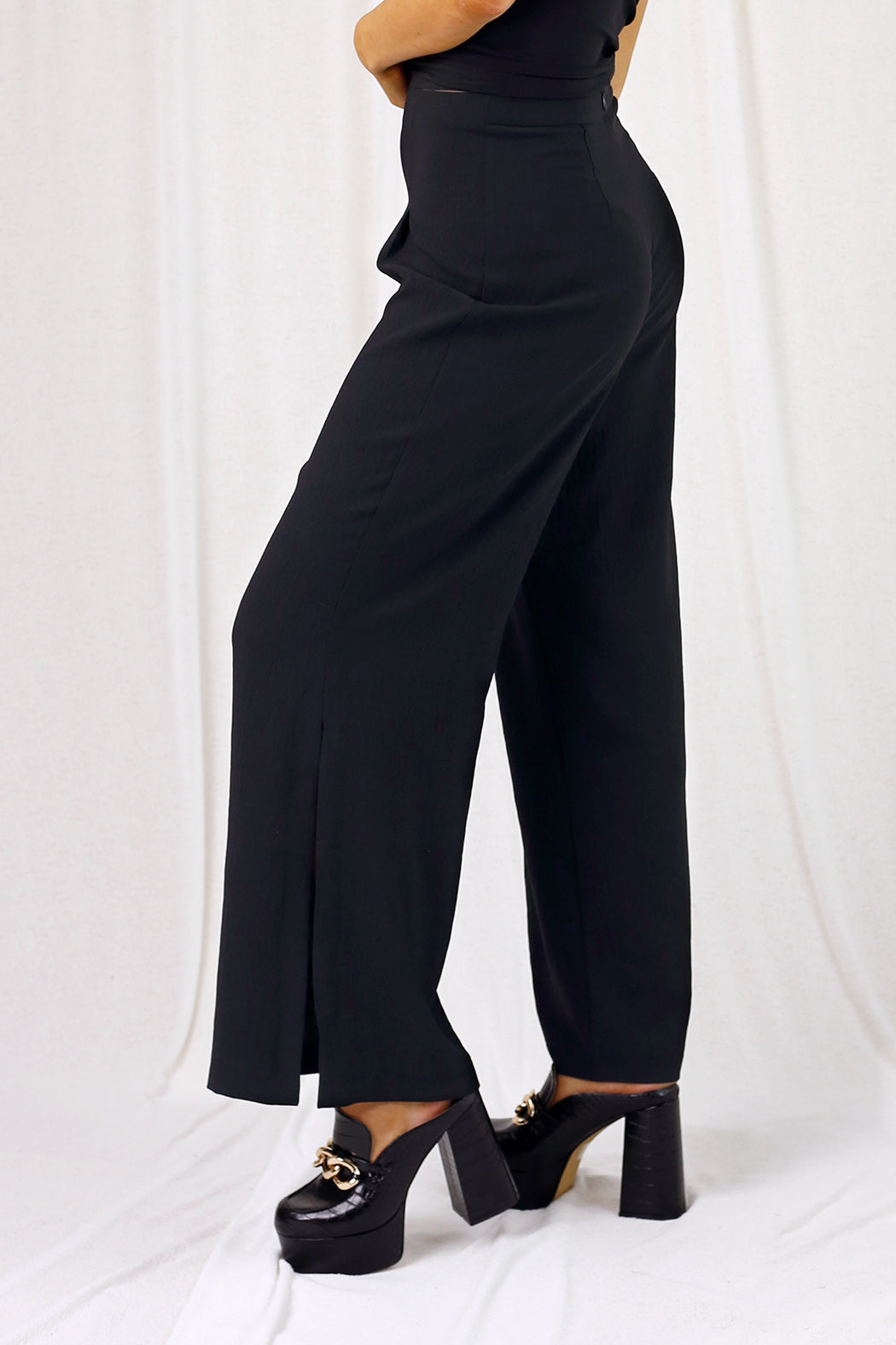 Black Nova Wide Leg Pant - SALE