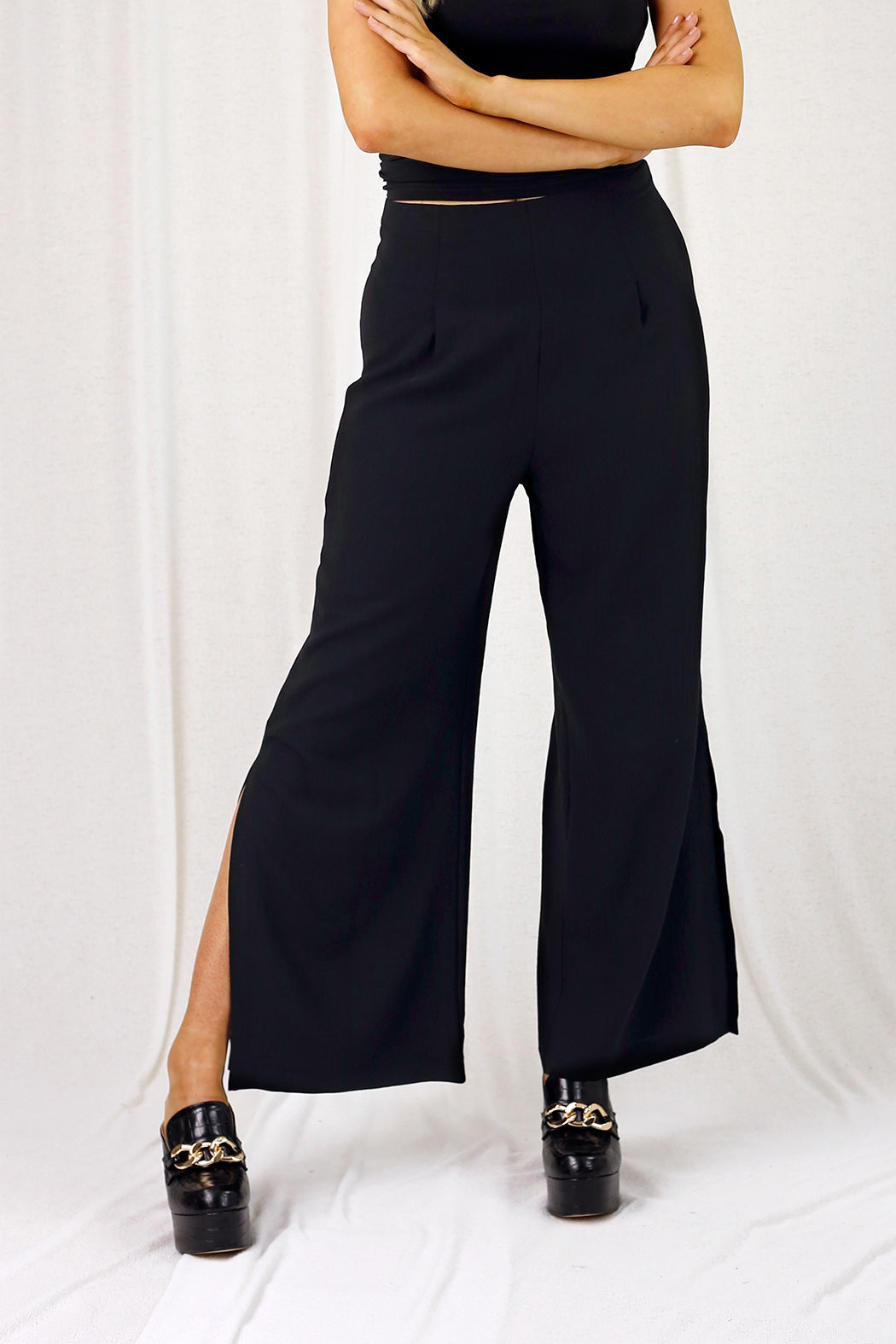 Black Nova Wide Leg Pant - SALE