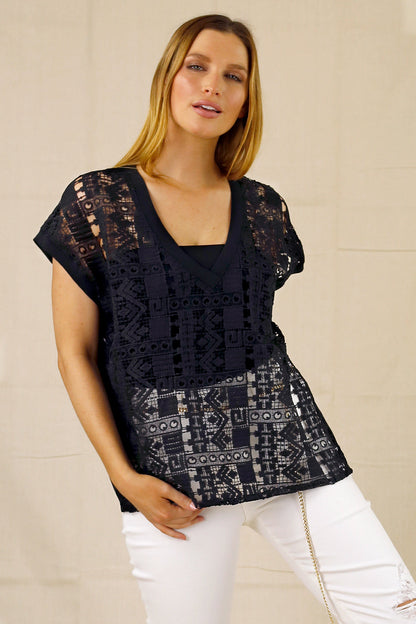 Black Lace Vest - SALE