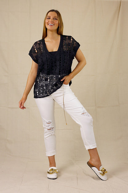 Black Lace Vest - SALE