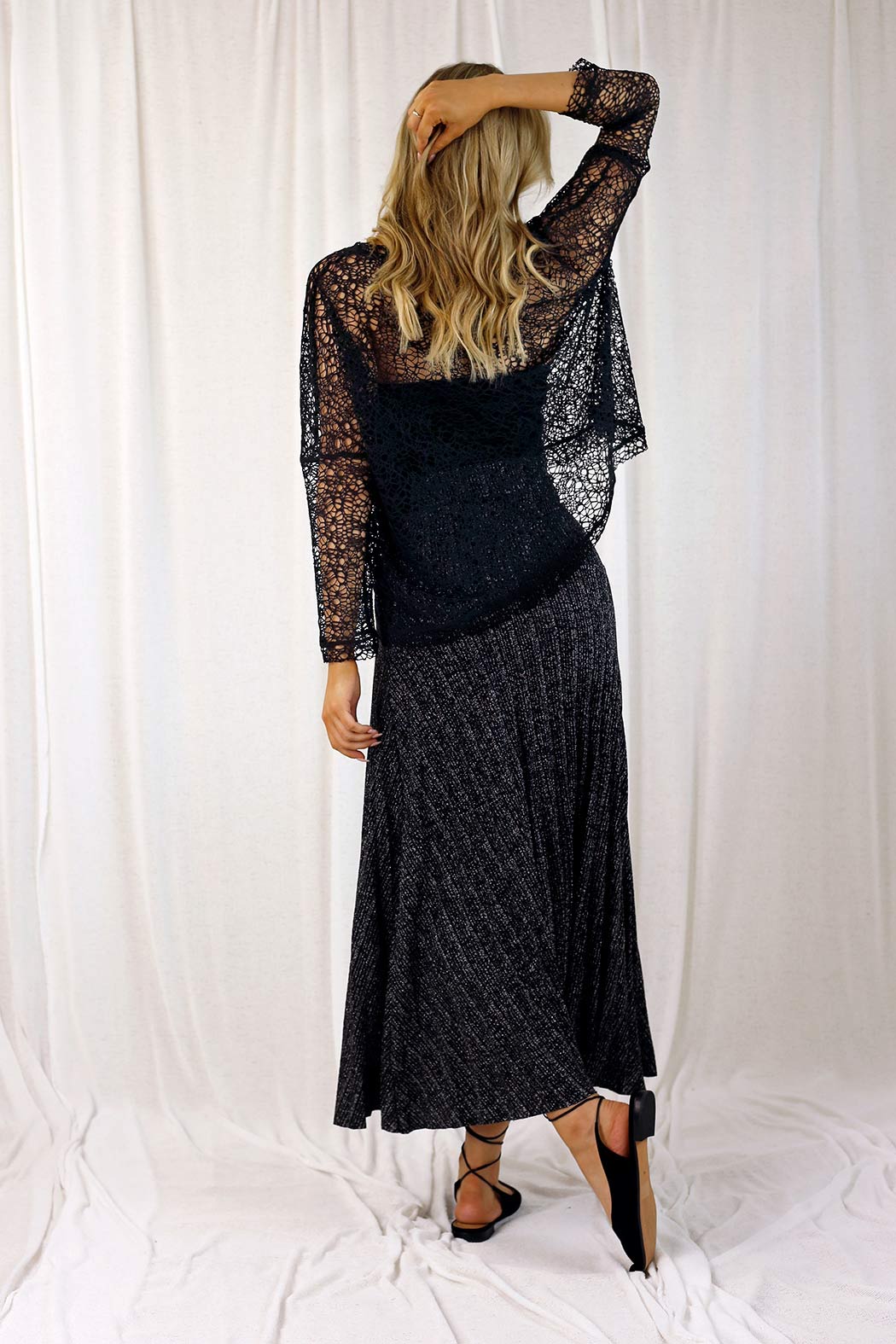 Black Open Lace Top - SALE