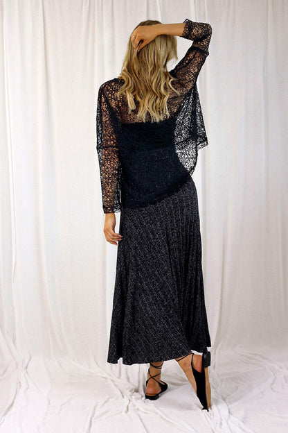 Black Open Lace Top - SALE