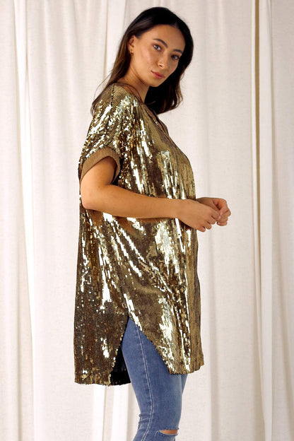 Bronze Sequin Maxi Top - SALE
