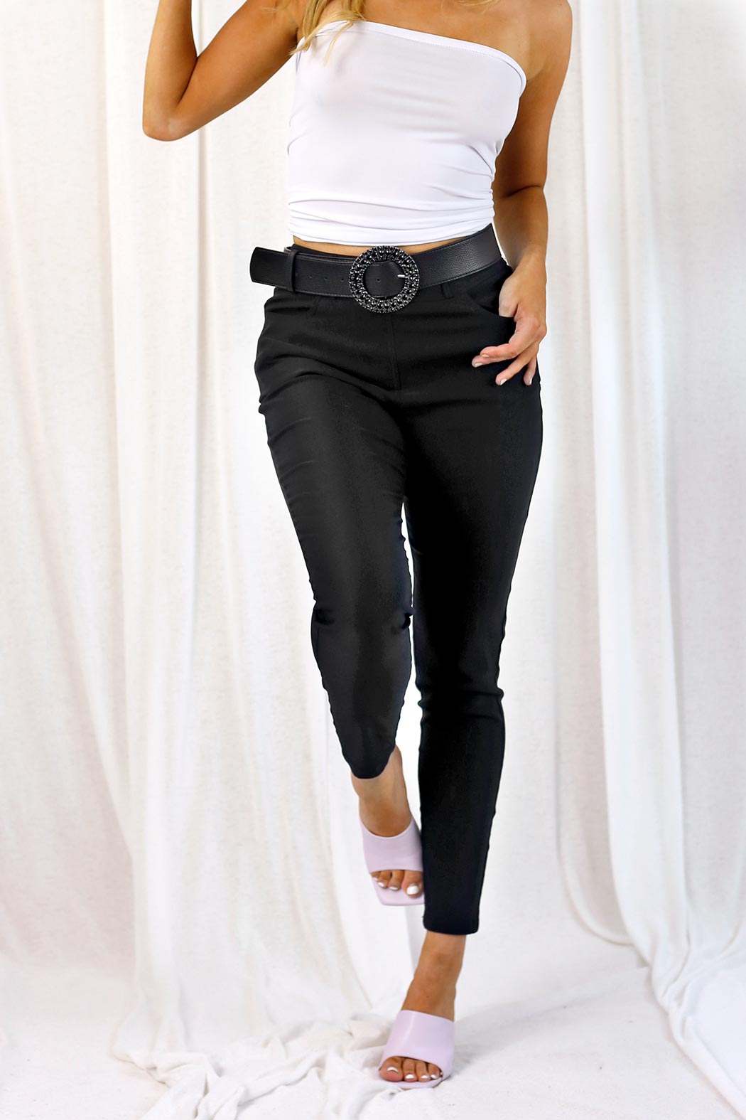 Black Bengaline Slim Jean - SALE