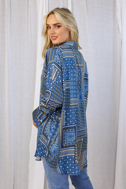 Blue Silky Blake Shirt - SALE