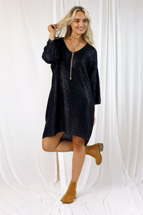 Black Foil Tunic - SALE