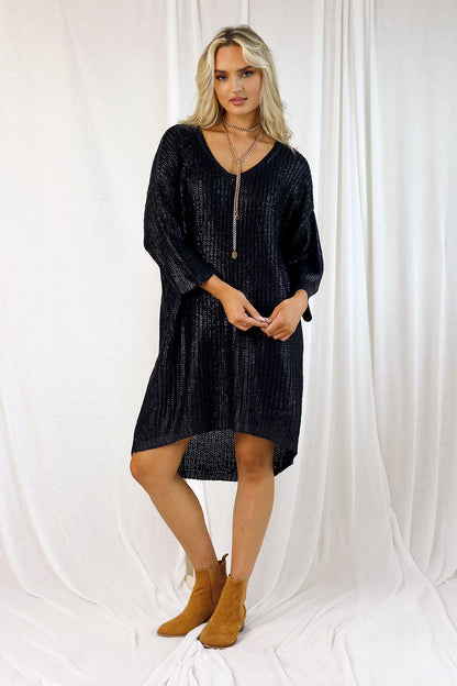 Black Foil Tunic - SALE