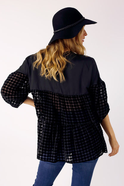 Black Velvet Burnout Top - FINAL SALE