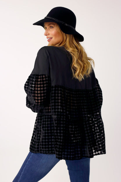 Black Velvet Burnout Top - FINAL SALE