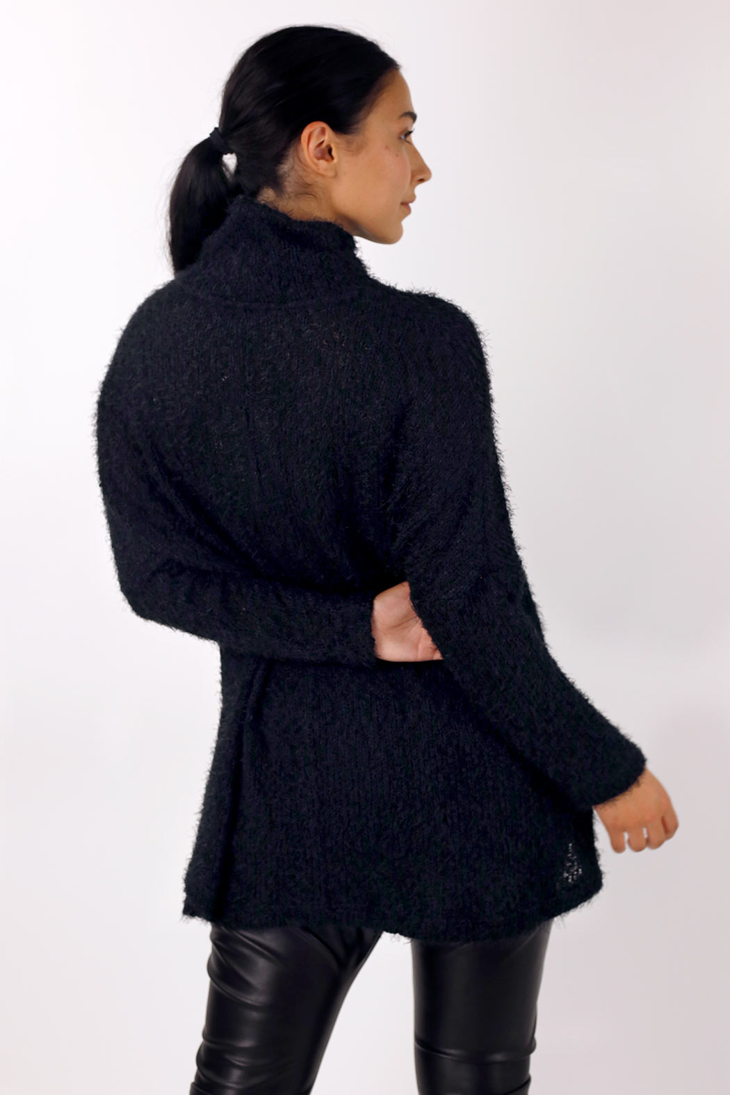Black Fluffy Hi-Lo Jumper - SALE