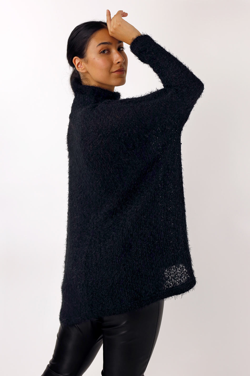 Black Fluffy Hi-Lo Jumper - SALE